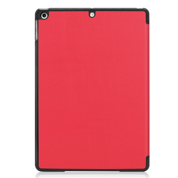 For iPad 10.2 Custer Texture Horizontal Flip Smart PU Leather Case with Sleep / Wake-up Function & Three-folding Holder (Red) - iPad 10.2 Cases by PMC TechLife | Online Shopping South Africa | PMC TechLife
