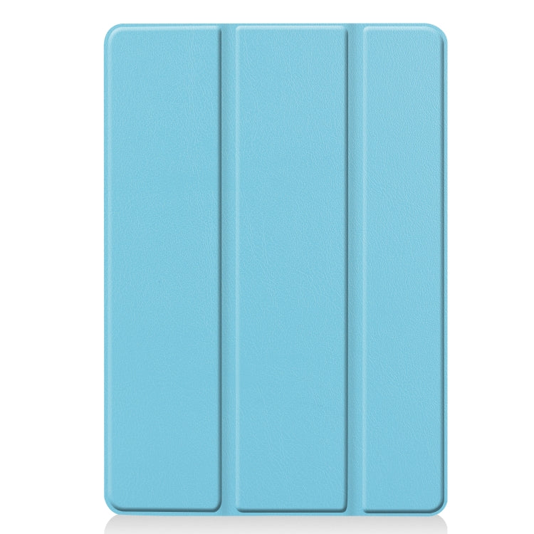 For iPad 10.2 Custer Texture Horizontal Flip Smart PU Leather Case with Sleep / Wake-up Function & Three-folding Holder (Sky Blue) - iPad 10.2 Cases by PMC TechLife | Online Shopping South Africa | PMC TechLife