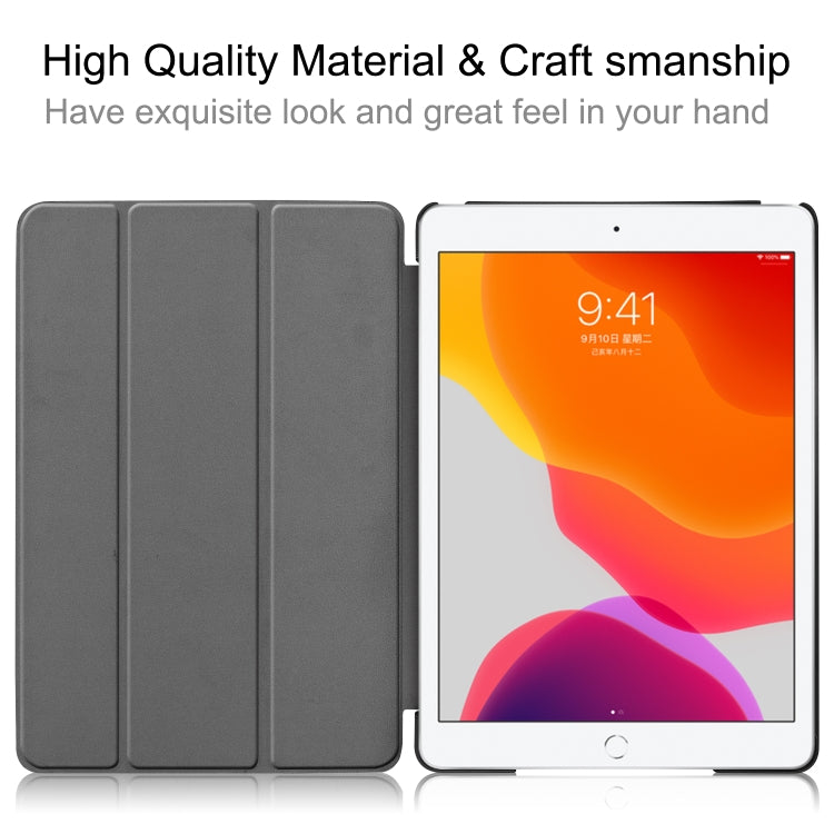 For iPad 10.2 Custer Texture Horizontal Flip Smart PU Leather Case with Sleep / Wake-up Function & Three-folding Holder (Sky Blue) - iPad 10.2 Cases by PMC TechLife | Online Shopping South Africa | PMC TechLife
