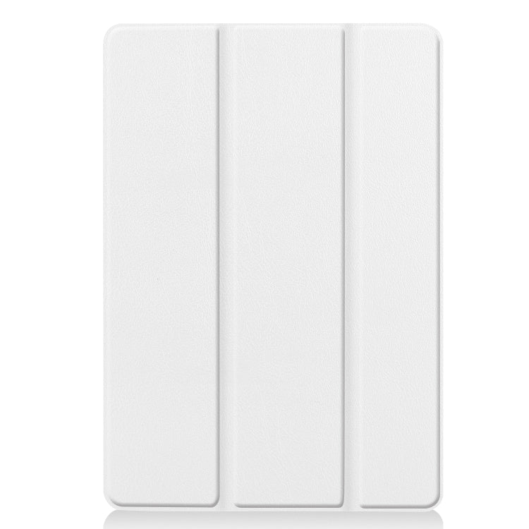 For iPad 10.2 Custer Texture Horizontal Flip Smart PU Leather Case with Sleep / Wake-up Function & Three-folding Holder (White) - iPad 10.2 Cases by PMC TechLife | Online Shopping South Africa | PMC TechLife