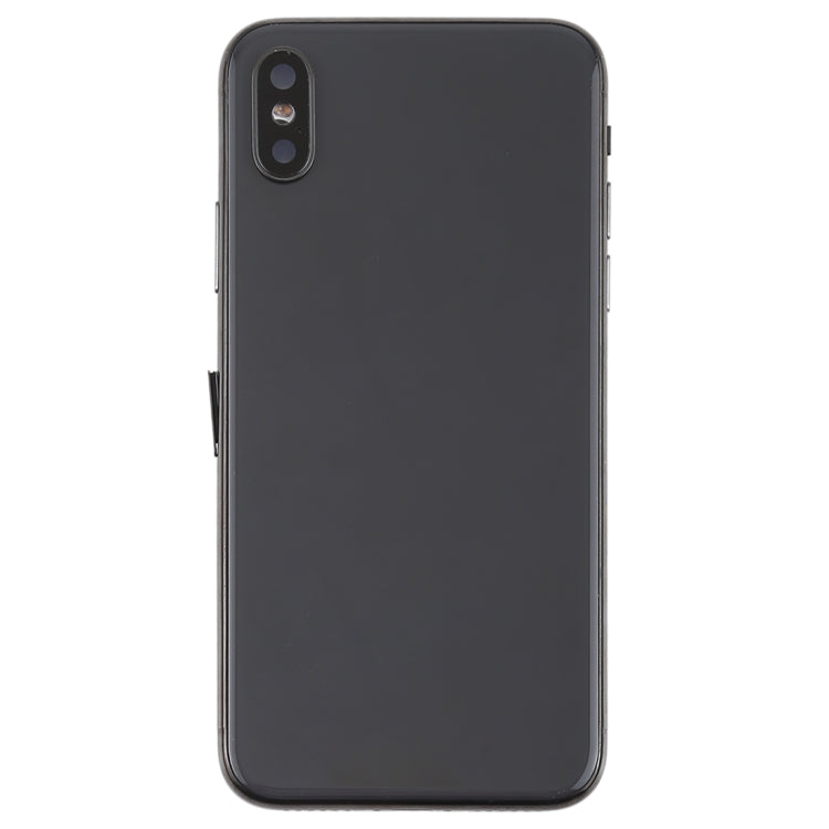 Battery Back Cover Assembly with Side Keys & Vibrator & Speaker Ringer Buzzer & Power Button + Volume Button Flex Cable & Card Tray & Battery Adhesive for iPhone X(Black) - Back Cover by PMC TechLife | Online Shopping South Africa | PMC TechLife
