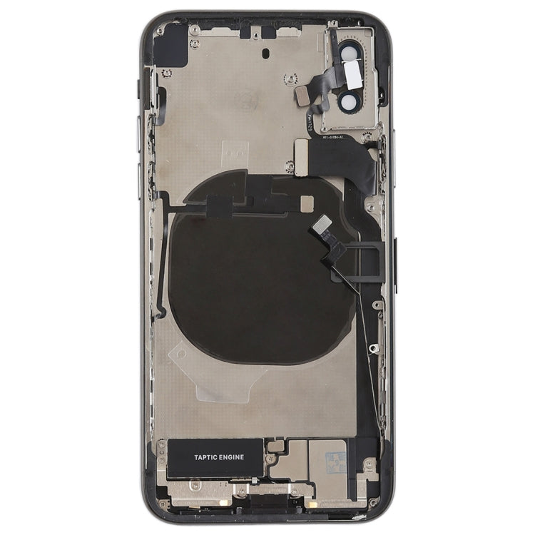 Battery Back Cover Assembly with Side Keys & Vibrator & Speaker Ringer Buzzer & Power Button + Volume Button Flex Cable & Card Tray & Battery Adhesive for iPhone X(Black) - Back Cover by PMC TechLife | Online Shopping South Africa | PMC TechLife
