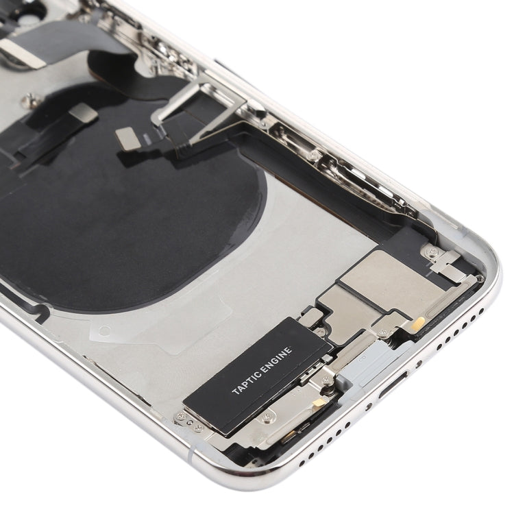 Battery Back Cover Assembly with Side Keys & Vibrator & Speaker Ringer Buzzer & Power Button + Volume Button Flex Cable & Card Tray & Battery Adhesive for iPhone X(White) - Back Cover by PMC TechLife | Online Shopping South Africa | PMC TechLife