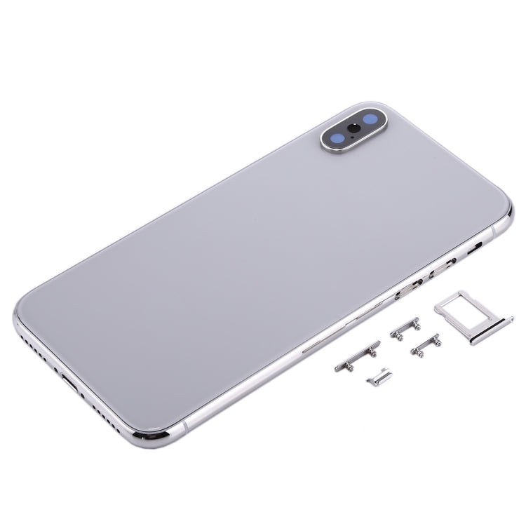 Back Housing Cover with SIM Card Tray & Side keys for iPhone X(Silver) - Back Cover by PMC TechLife | Online Shopping South Africa | PMC TechLife