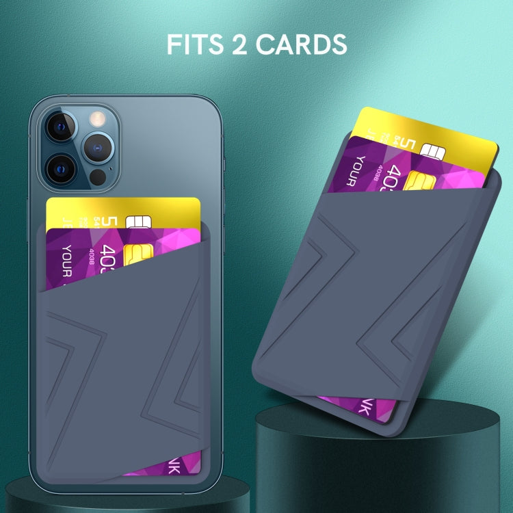 For iPhone 13 Series / iPhone 12 Series Silicone Wallet Pouch Card Case Magsafing Card Holder(Blue) - Adhesive Card Holders by PMC TechLife | Online Shopping South Africa | PMC TechLife | Buy Now Pay Later Mobicred