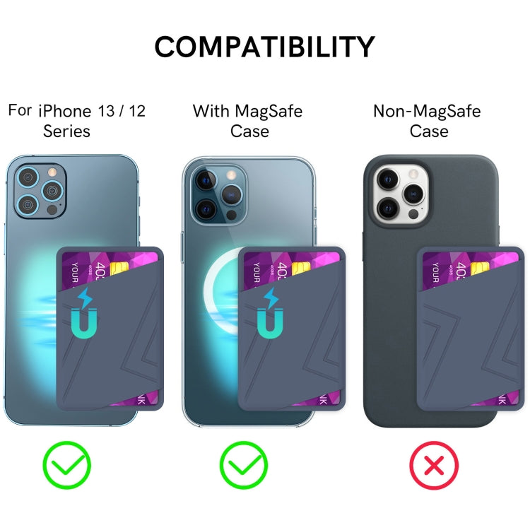 For iPhone 13 Series / iPhone 12 Series Silicone Wallet Pouch Card Case Magsafing Card Holder(Blue) - Adhesive Card Holders by PMC TechLife | Online Shopping South Africa | PMC TechLife | Buy Now Pay Later Mobicred