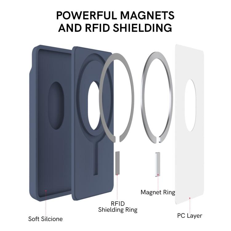 For iPhone 13 Series / iPhone 12 Series Silicone Wallet Pouch Card Case Magsafing Card Holder(Blue) - Adhesive Card Holders by PMC TechLife | Online Shopping South Africa | PMC TechLife | Buy Now Pay Later Mobicred