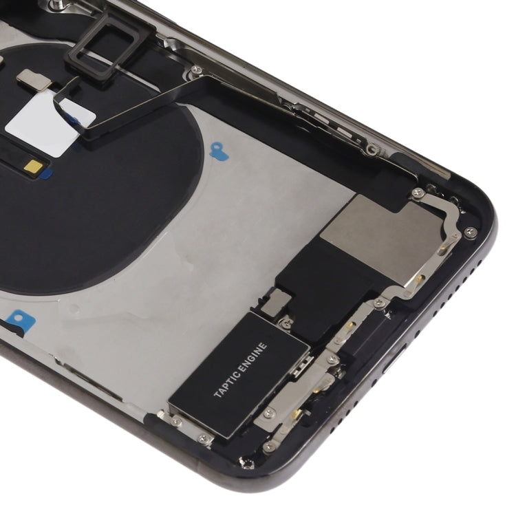 Battery Back Cover Assembly (with Side Keys & Speaker Ringer Buzzer & Motor & Camera Lens & Card Tray & Power Button + Volume Button + Charging Port + Signal Flex Cable & Wireless Charging Module) for iPhone XS Max(Black) - Back Cover by PMC TechLife | Online Shopping South Africa | PMC TechLife