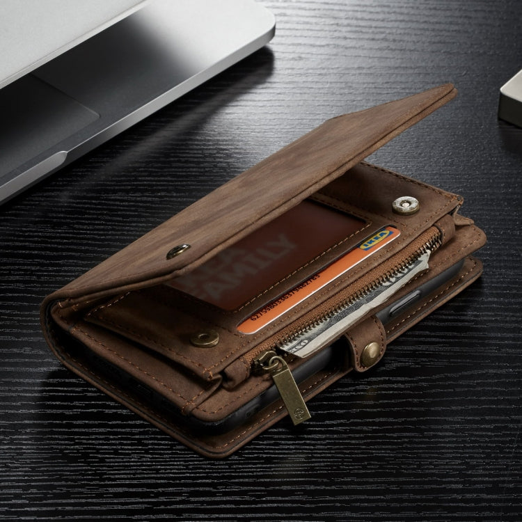 For iPhone XR CaseMe Detachable Multifunctional Horizontal Flip Leather Case with Card Slot & Holder & Zipper Wallet & Photo Frame (Brown) - More iPhone Cases by CaseMe | Online Shopping South Africa | PMC TechLife | Buy Now Pay Later Mobicred