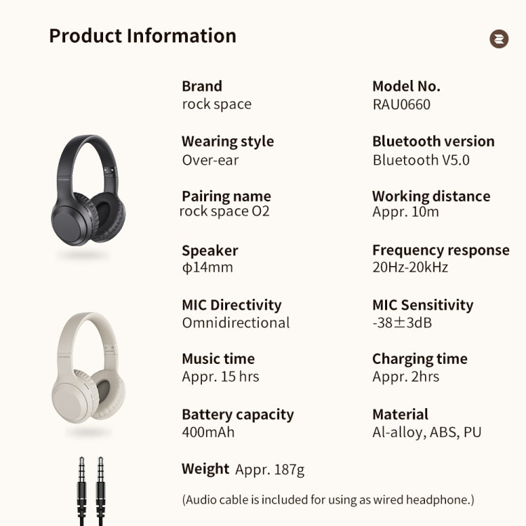 ROCK Space O2 HiFi Bluetooth 5.0 Wireless Headset with Mic, Support TF Card(Black) - Headset & Headphone by ROCK | Online Shopping South Africa | PMC Jewellery