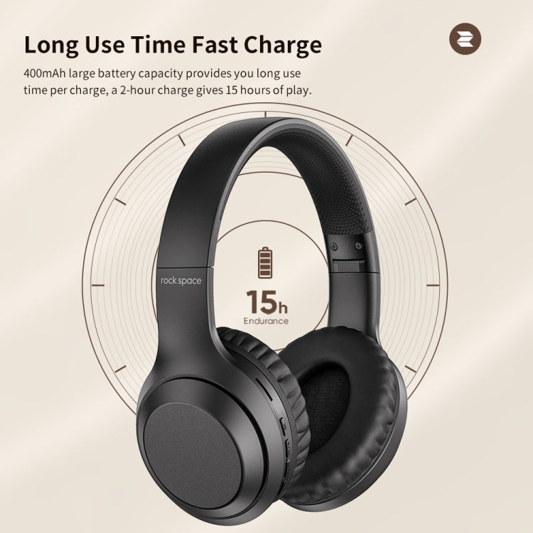 ROCK Space O2 HiFi Bluetooth 5.0 Wireless Headset with Mic, Support TF Card(White) - free shipping - PMC TechLife - Order now!