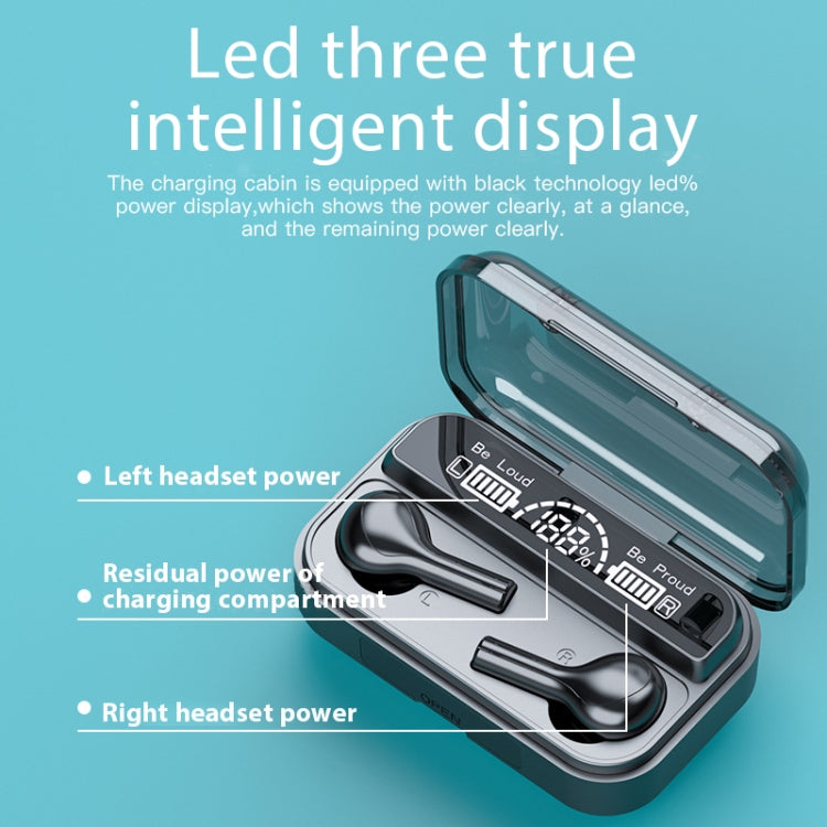 278 TWS External Noise Cancelling Touch Bluetooth Earphone with Charging Box, Support LED Power Digital Display & Breathing Lights & Call & Voice Assistant(Black) - TWS Earphone by PMC TechLife | Online Shopping South Africa | PMC TechLife
