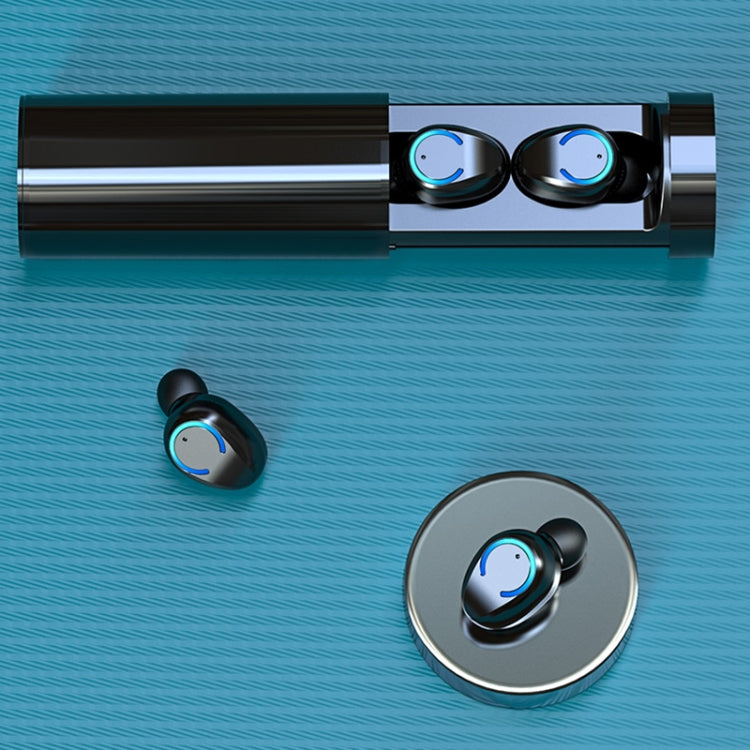 F9-6 TWS CVC8.0 Noise Cancelling Touch Bluetooth Earphone with Pull-out Cylindrical Charging Box, Support LED Power Digital Display & Call & Siri(Black) - TWS Earphone by PMC TechLife | Online Shopping South Africa | PMC TechLife