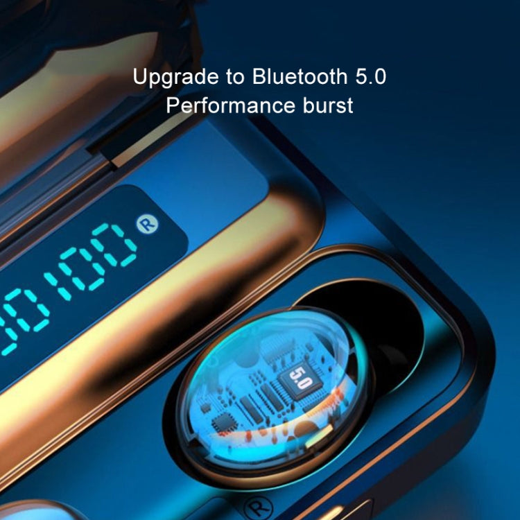 F9-5C Three-screen Digital Display Noise Reduction Bluetooth Earphone with Hand Strap(Black) - Bluetooth Earphone by PMC TechLife | Online Shopping South Africa | PMC TechLife