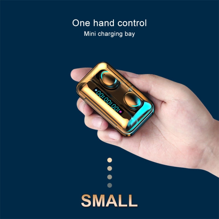 F9-5C Three-screen Digital Display Noise Reduction Bluetooth Earphone with Hand Strap(Black) - Bluetooth Earphone by PMC TechLife | Online Shopping South Africa | PMC TechLife