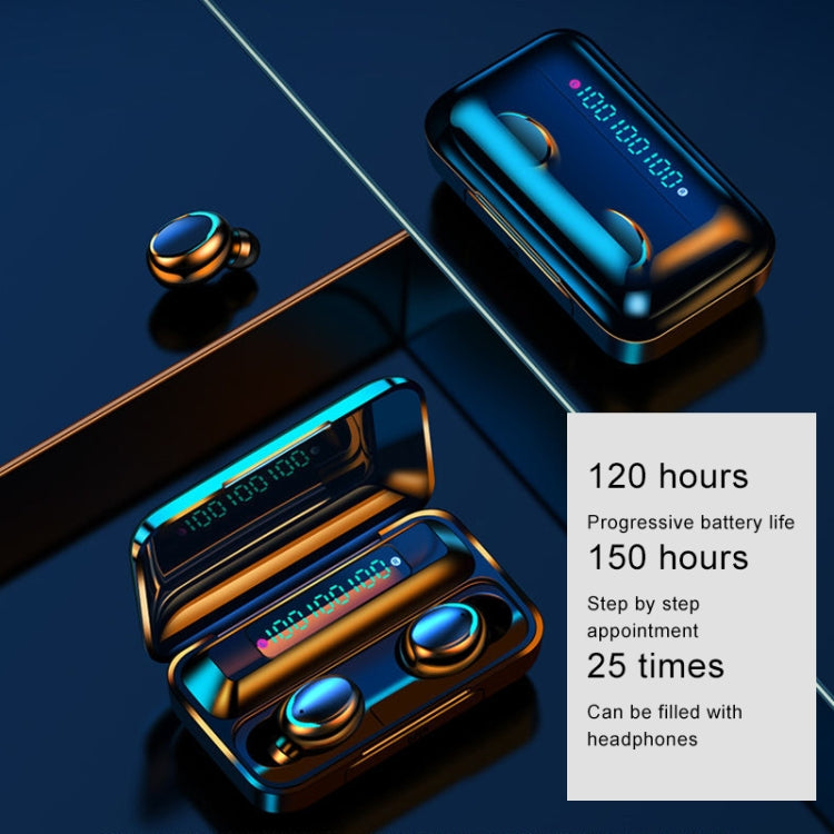 F9-5C Three-screen Digital Display Noise Reduction Bluetooth Earphone with Hand Strap(Black) - Bluetooth Earphone by PMC TechLife | Online Shopping South Africa | PMC TechLife