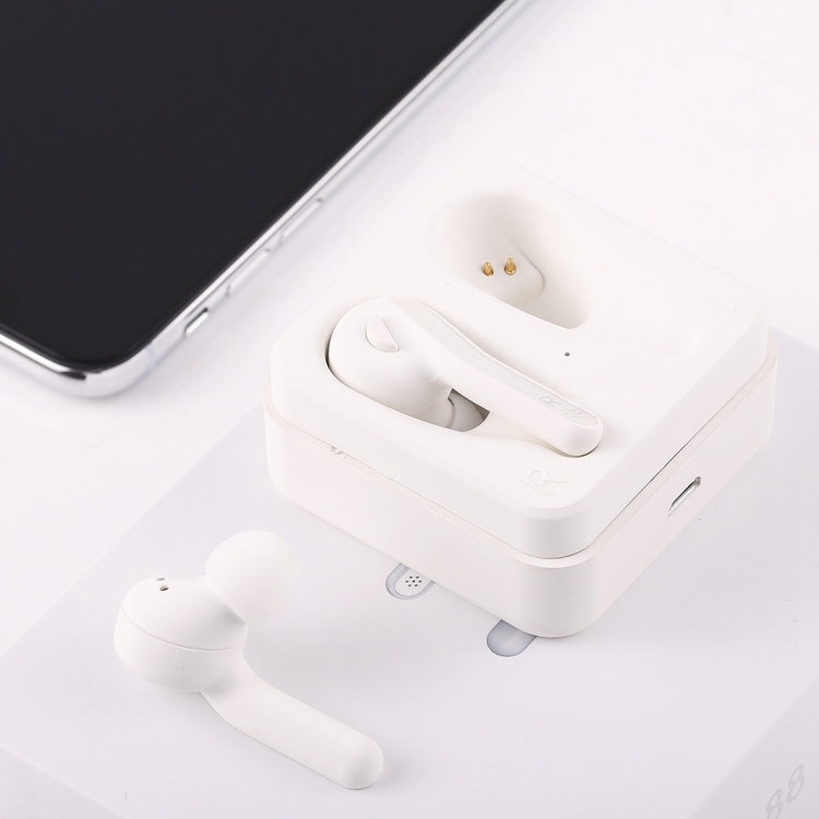 T-88 TWS Bluetooth V5.0 Wireless Stereo Earphones with Magnetic Charging Box(White) - TWS Earphone by PMC TechLife | Online Shopping South Africa | PMC TechLife