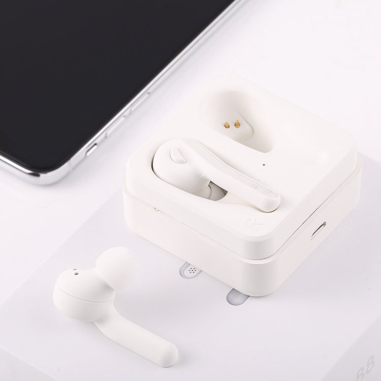 T-88 TWS Bluetooth V5.0 Wireless Stereo Earphones with Magnetic Charging Box(White) - TWS Earphone by PMC Jewellery | Online Shopping South Africa | PMC Jewellery