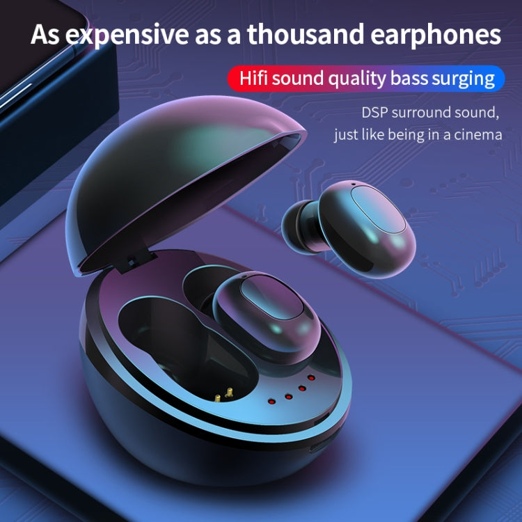 A10 TWS Space Capsule Shape Wireless Bluetooth Earphone with Magnetic Charging Box & Lanyard, Support HD Call & Automatic Pairing Bluetooth(Black White) - TWS Earphone by PMC TechLife | Online Shopping South Africa | PMC TechLife