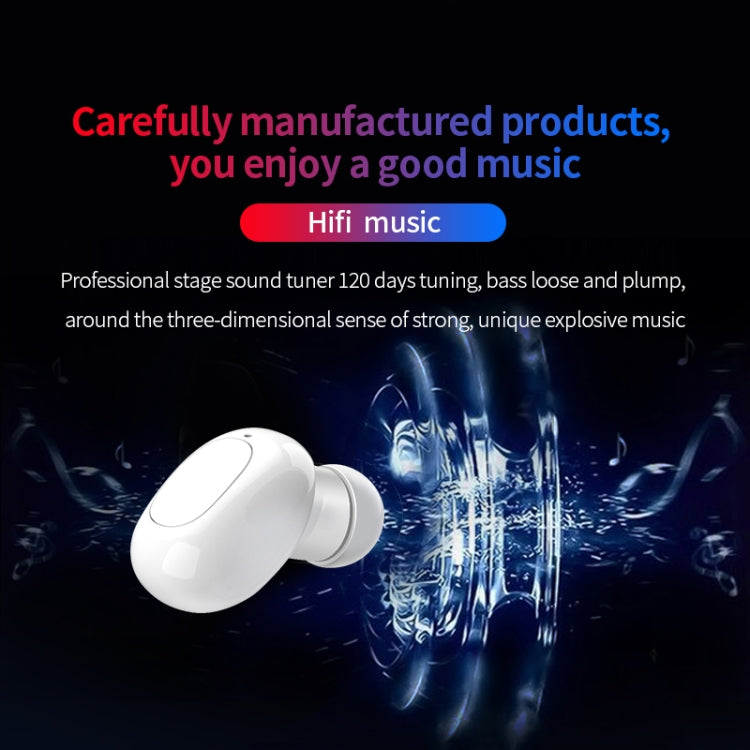 A10 TWS Space Capsule Shape Wireless Bluetooth Earphone with Magnetic Charging Box & Lanyard, Support HD Call & Automatic Pairing Bluetooth(Black White) - TWS Earphone by PMC TechLife | Online Shopping South Africa | PMC TechLife