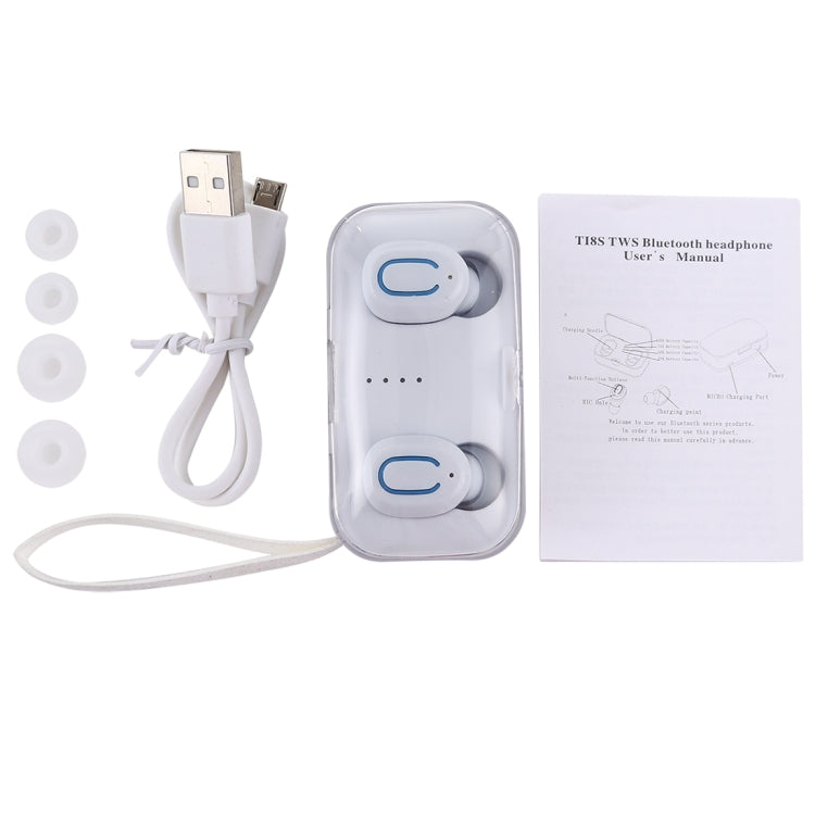 TI8S TWS Dazzling Wireless Stereo Bluetooth 5.0 Earphones with Charging Case(White) - TWS Earphone by PMC TechLife | Online Shopping South Africa | PMC TechLife