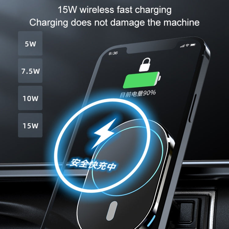 JJT-968 15W Max Output Magnetic Car Air Outlet Bracket Wireless Charger(Black) - Wireless Charger Holders by PMC TechLife | Online Shopping South Africa | PMC TechLife