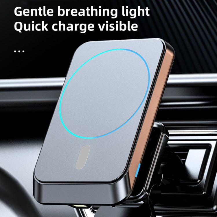 JJT-969 15W Max Output Magnetic Car Air Outlet Bracket Wireless Charger(Green) - Wireless Charger Holders by PMC TechLife | Online Shopping South Africa | PMC TechLife