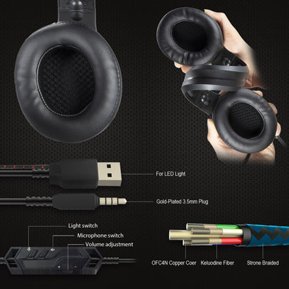 ONIKUMA K9 Single Plug RGB Adjustable Gaming Headphone with Microphone(Black) - Multimedia Headset by ONIKUMA | Online Shopping South Africa | PMC Jewellery