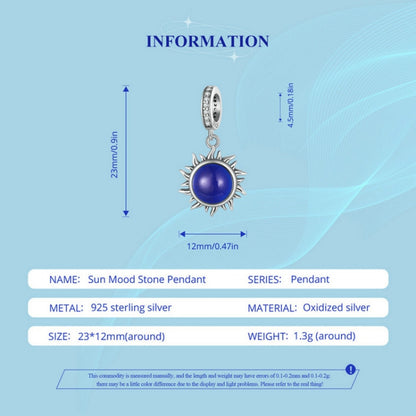 SCC2005-CF Sterling Silver S925 Zircon Temperature Sensitive Discoloration Sun Shape Pendant Accessories - Jewelry Accessories by PMC Jewellery | Online Shopping South Africa | PMC Jewellery