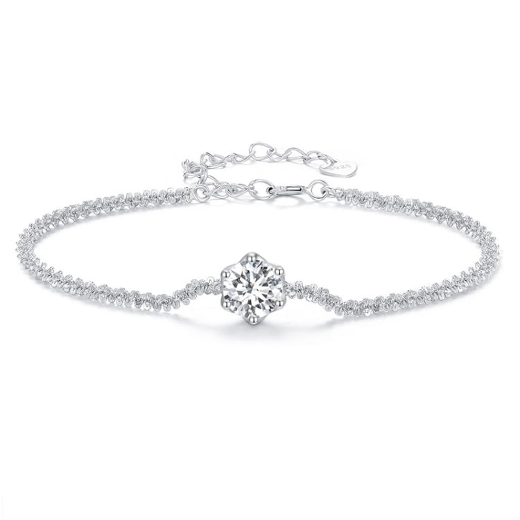 MSB006 Sterling Silver S925 White Gold Plated Moissanite Fashion Bracelet - Bracelets by PMC Jewellery | Online Shopping South Africa | PMC Jewellery