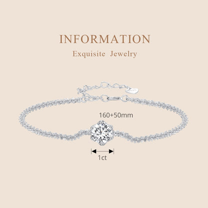 MSB006 Sterling Silver S925 White Gold Plated Moissanite Fashion Bracelet - Bracelets by PMC Jewellery | Online Shopping South Africa | PMC Jewellery