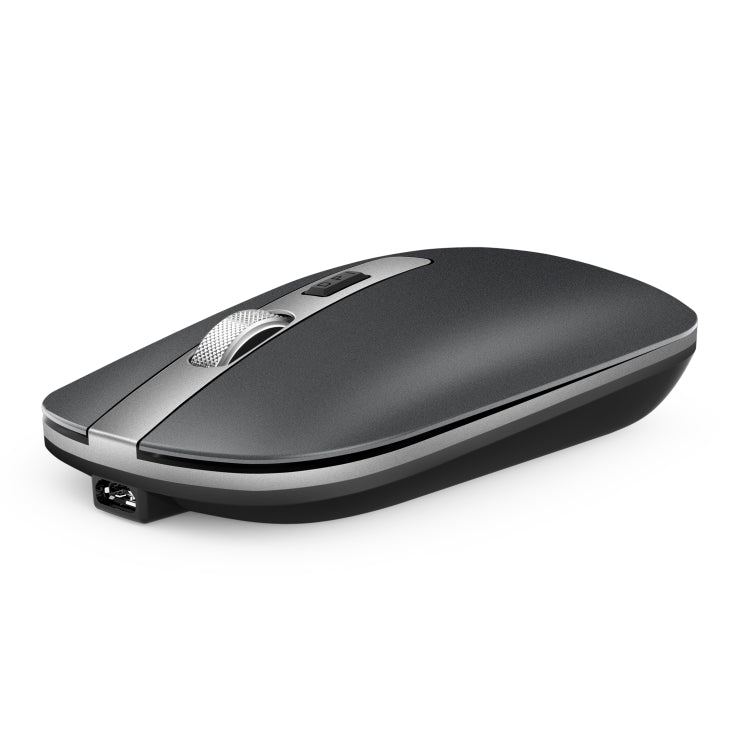 HXSJ M30 Rechargeable Wireless Mouse Metal Wheel Mute 2.4G Office Mouse 500 mAh Built-in Battery(Grey) - Wireless Mice by HXSJ | Online Shopping South Africa | PMC Jewellery | Buy Now Pay Later Mobicred