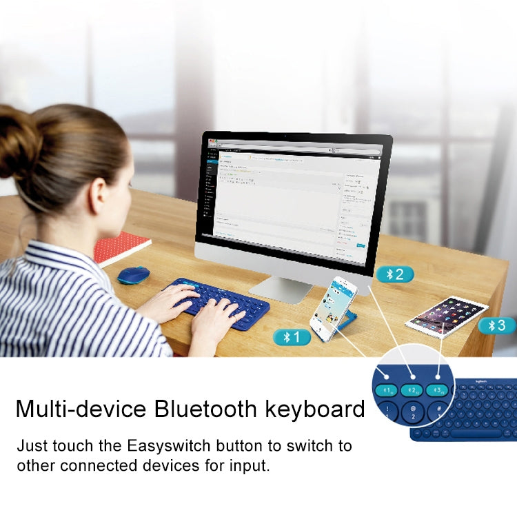 Logitech K380 Portable Multi-Device Wireless Bluetooth Keyboard (White) - free shipping - PMC TechLife - Order now!