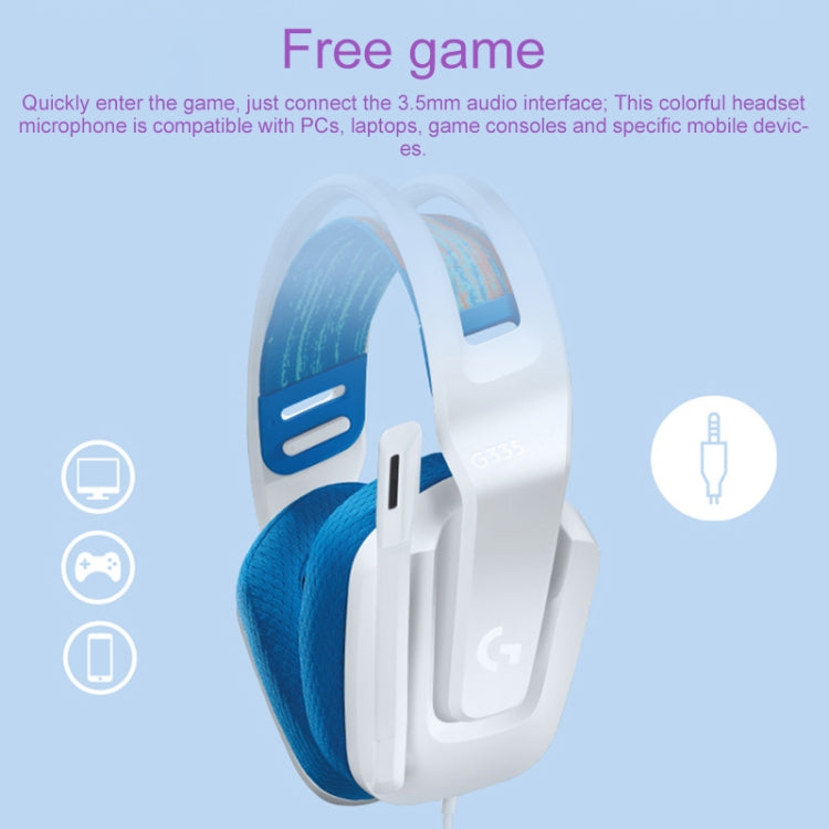 Logitech G335 Foldable Wired Gaming Headset with Microphone (White) - free shipping - PMC TechLife - Order now!