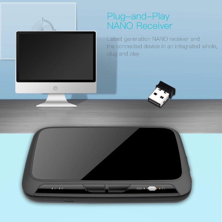 H18+ 2.4GHz Mini Wireless Keyboard Full Touchpad with 3-Level Adjustable Backlight(Black) - MINI PC Accessories & Gadgets by PMC TechLife | Online Shopping South Africa | PMC TechLife