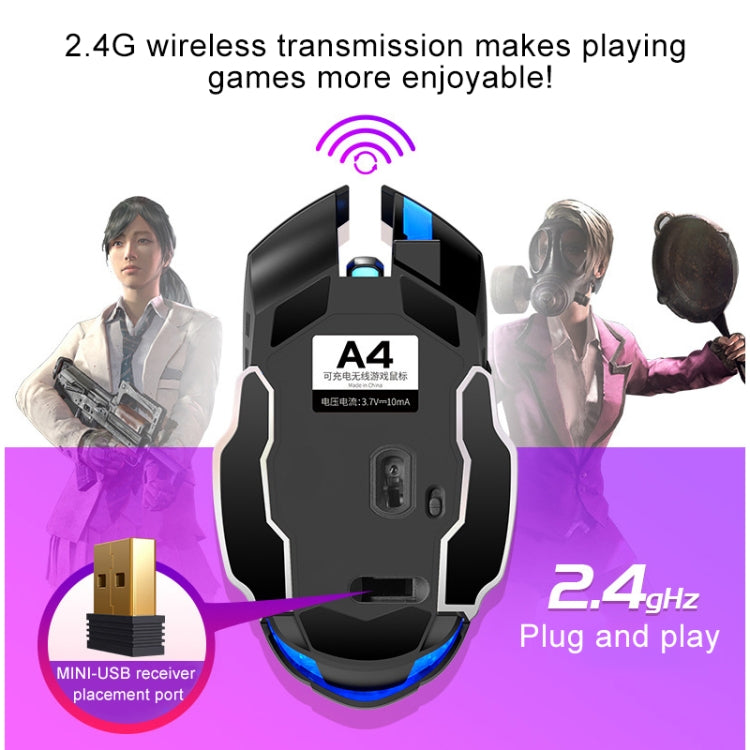 YINDIAO A4 2.4GHz 1600DPI 3-modes Adjustable Rechargeable Wireless Silent Gaming Mouse (Star Black) - free shipping - PMC TechLife - Order now!