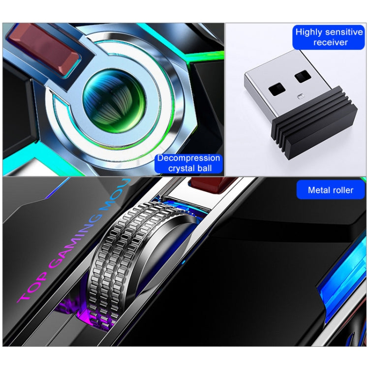 YINDIAO A5 2.4GHz 1600DPI 3-modes Adjustable Rechargeable RGB Light Wireless Silent Gaming Mouse (Grey) - free shipping - PMC TechLife - Order now!