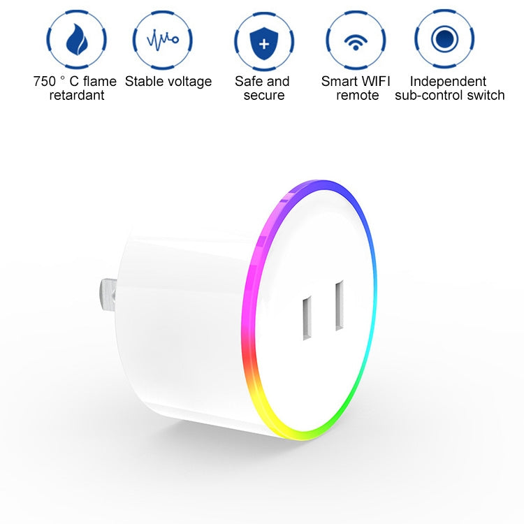 10A RGB Scene Light WiFi Remote Control Smart Socket Works with Alexa & Google Home & IFTTT, AC 100-240V, JP Plug - Smart Socket by PMC TechLife | Online Shopping South Africa | PMC TechLife