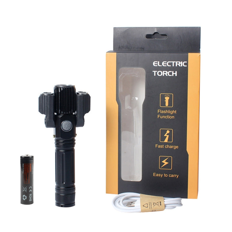 KS-738 USB Charging Waterproof T6+XPE Zoomable LED Flashlight with 4-Modes & 18650 lithium battery - LED Flashlight by PMC TechLife | Online Shopping South Africa | PMC TechLife