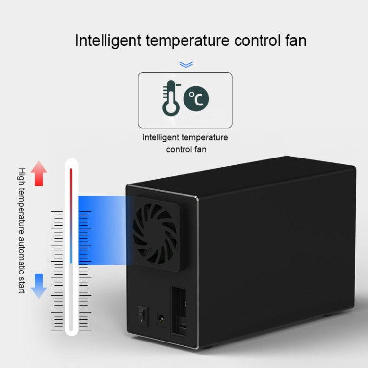Blueendless USB-B Interface 3.5 inch 2 Bay RAID Combination Array HDD External Enclosure (UK Plug) - HDD Enclosure by Blueendless | Online Shopping South Africa | PMC TechLife