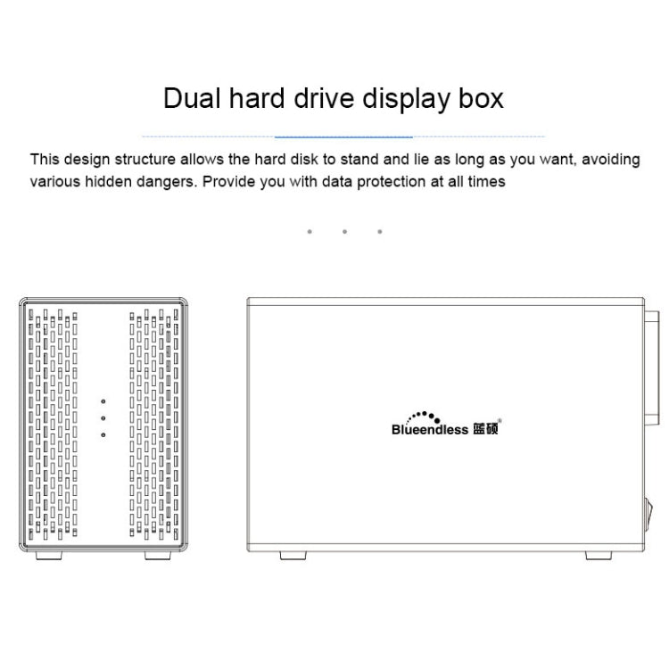 Blueendless USB-B Interface 3.5 inch 2 Bay RAID Combination Array HDD External Enclosure (UK Plug) - HDD Enclosure by Blueendless | Online Shopping South Africa | PMC TechLife