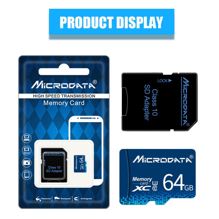 MICRODATA 64GB U3 Blue TF(Micro SD) Memory Card - free shipping - PMC TechLife - Order now!