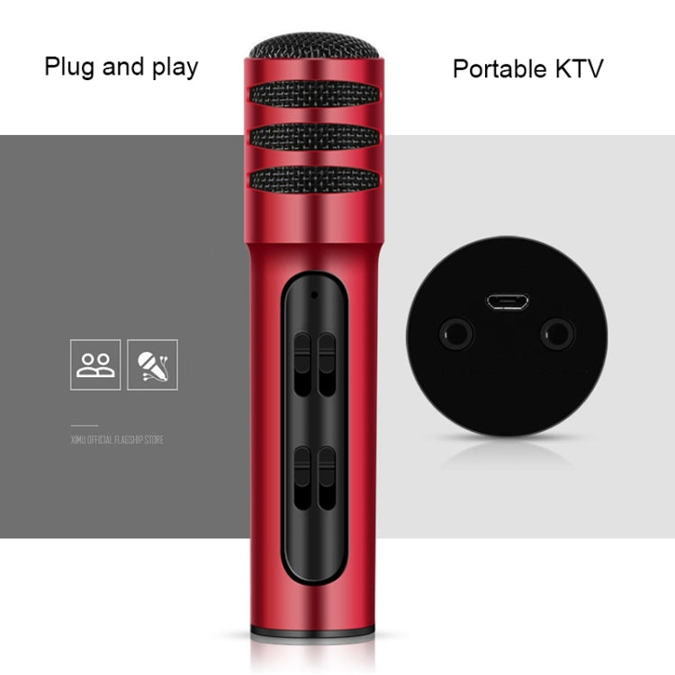 BGN-C7 Condenser Microphone Dual Mobile Phone Karaoke Live Singing Microphone Built-in Sound Card(Red) - Microphone by PMC TechLife | Online Shopping South Africa | PMC TechLife