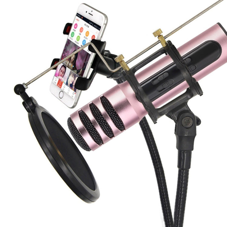 BGN-C7 Condenser Microphone Dual Mobile Phone Karaoke Live Singing Microphone Built-in Sound Card(Red) - Microphone by PMC TechLife | Online Shopping South Africa | PMC TechLife