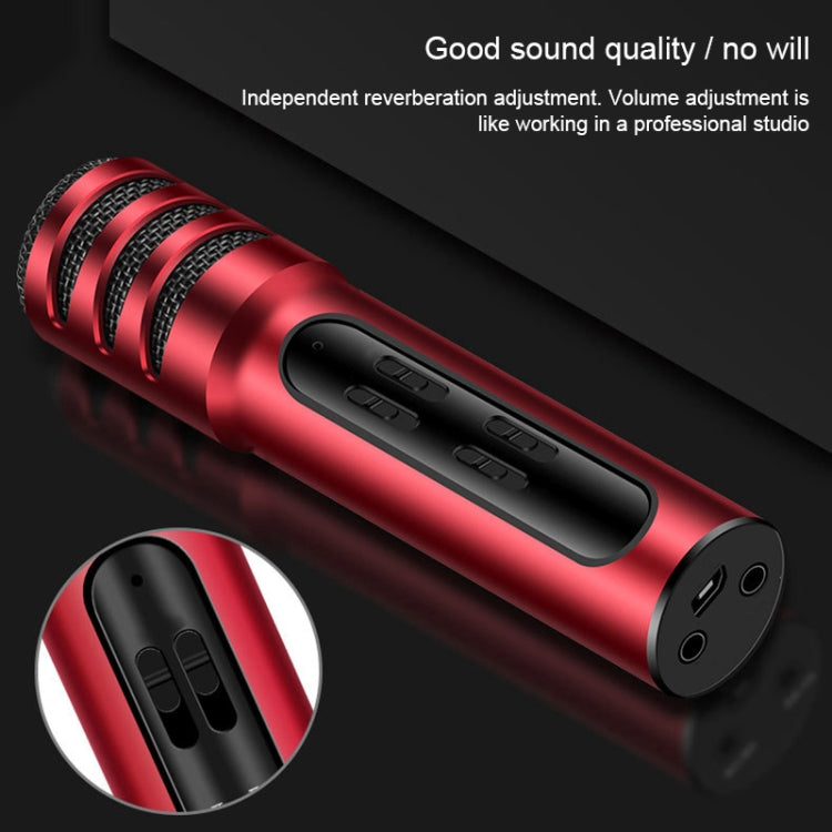 BGN-C7 Condenser Microphone Dual Mobile Phone Karaoke Live Singing Microphone Built-in Sound Card(Red) - Microphone by PMC TechLife | Online Shopping South Africa | PMC TechLife