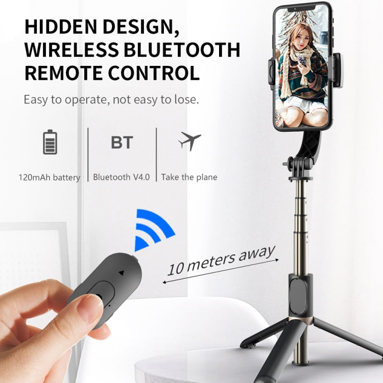 Q08 Gimbal Stabilizer Bluetooth Remote Control Tripod Selfie Stick (Black) - Selfie Light by PMC TechLife | Online Shopping South Africa | PMC TechLife
