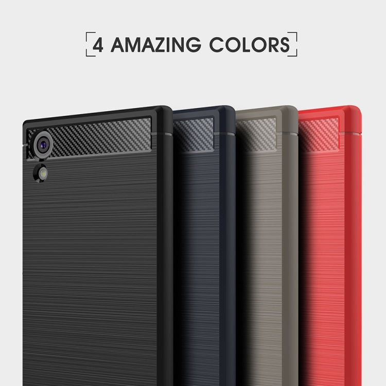 For Sony Xperia XA1 Ultra Brushed Texture Carbon Fiber Shockproof TPU Rugged Armor Protective Case(Red) - free shipping - PMC TechLife - Order now!
