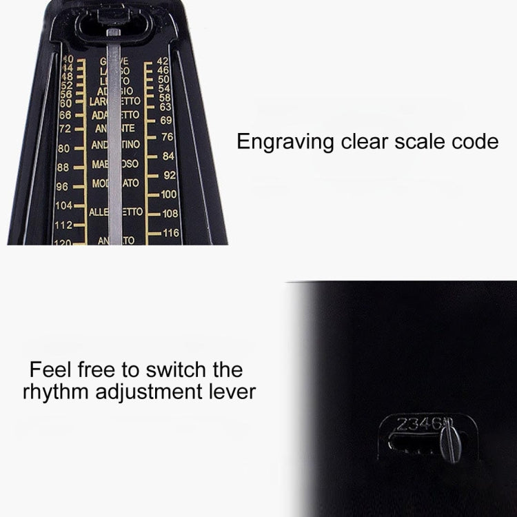 Piano Guitar Drum Violin Zither Universal Mechanical Metronome, Classic Version(Black) - Stringed Instruments by PMC TechLife | Online Shopping South Africa | PMC TechLife