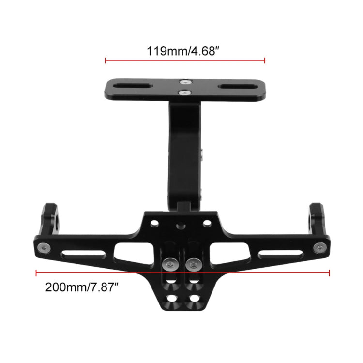 LPF013 Motorcycle Modification Accessories Universal Aircraft Shape Aluminum Alloy License Plate Bracket with LED Lights(Black) - Others by PMC TechLife | Online Shopping South Africa | PMC TechLife