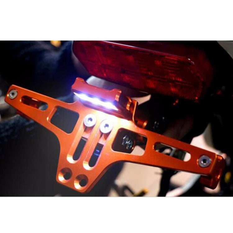 LPF013 Motorcycle Modification Accessories Universal Aircraft Shape Aluminum Alloy License Plate Bracket with LED Lights(Black) - Others by PMC TechLife | Online Shopping South Africa | PMC TechLife